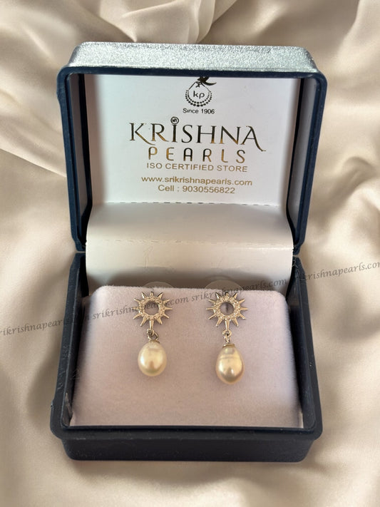 92.5 Silver Unique Sun Shaped Pearl Hangings