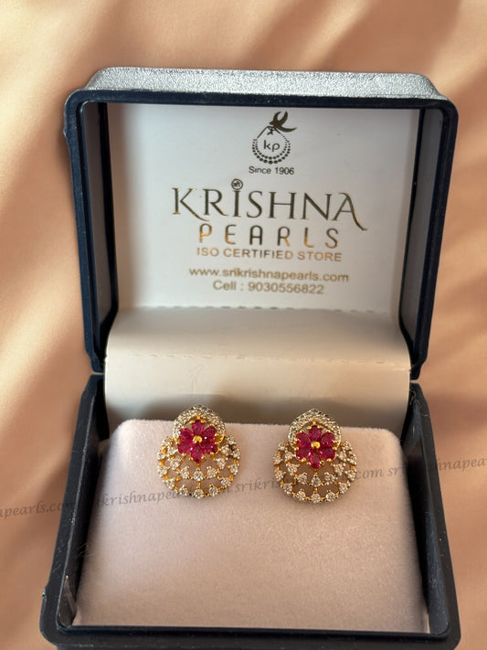 92.5 Silver Designer Ruby Earings