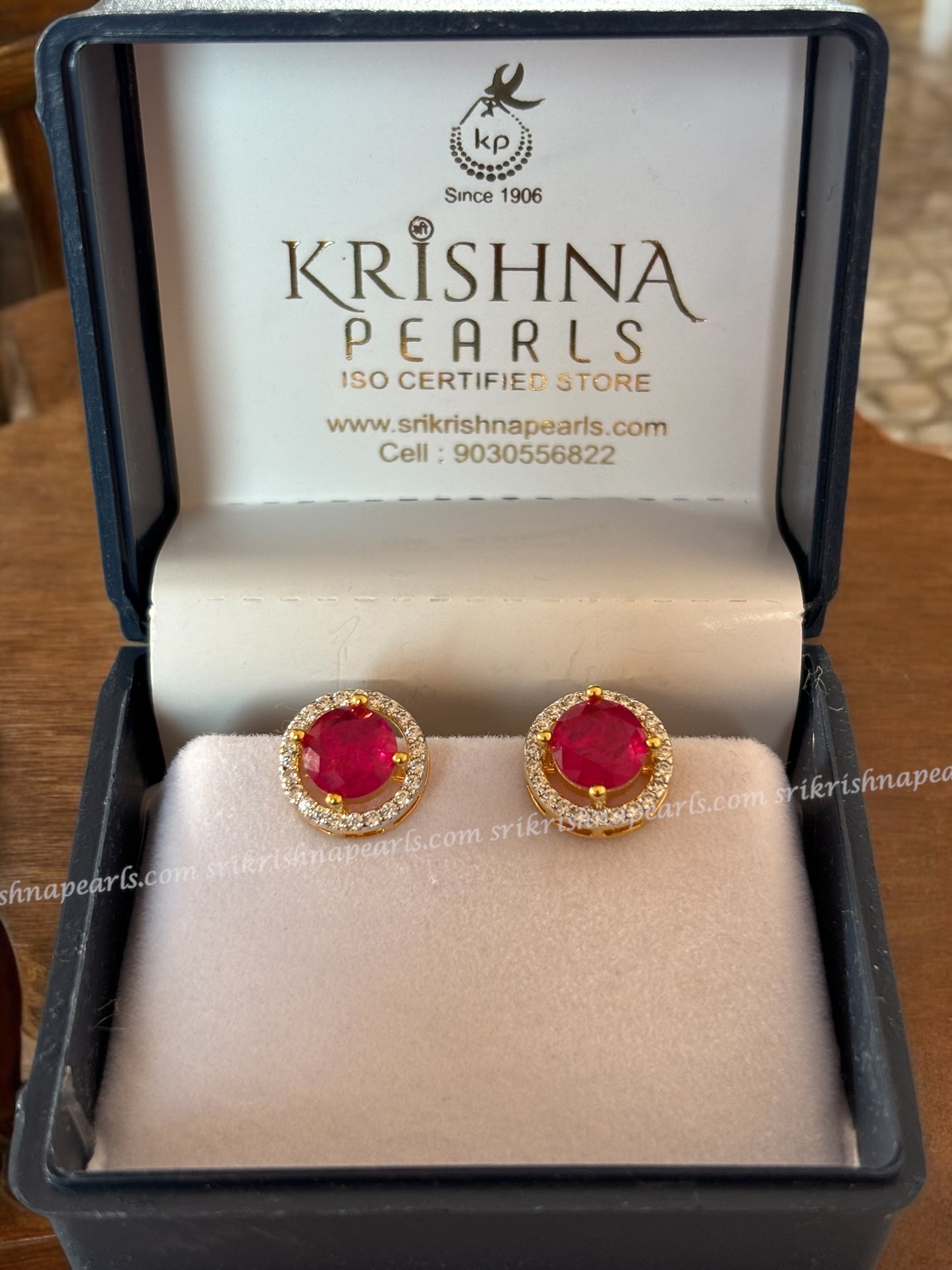 92.5 Silver Adorable Ruby Studded Earings