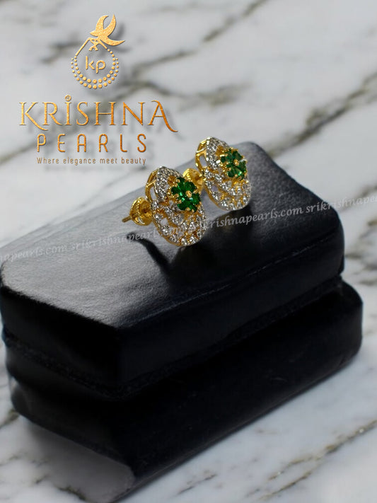 92.5 Silver Designer Emerald Earings