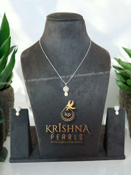 92.5 Silver Chain With Beautiful Pendent Set