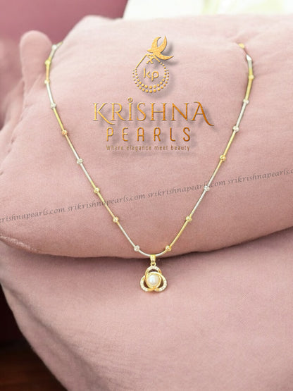 92.5 Silver Designer Pearl Studded Pendent Set