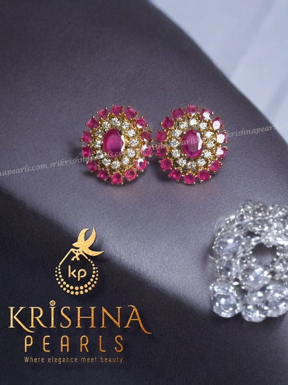 Three Rows Ruby Pearl Locket Necklace Set