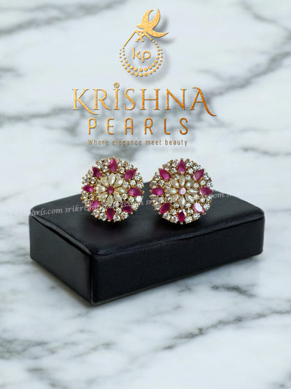 Beautiful Ruby & Pearl Studded Necklace Set