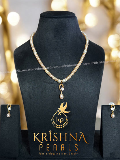 Designer Pink Pearl hanging Pendent Set