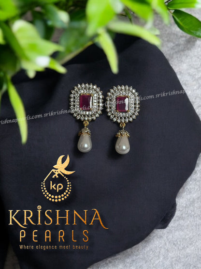 Beautiful Ruby & Pearls Studded Locket Set