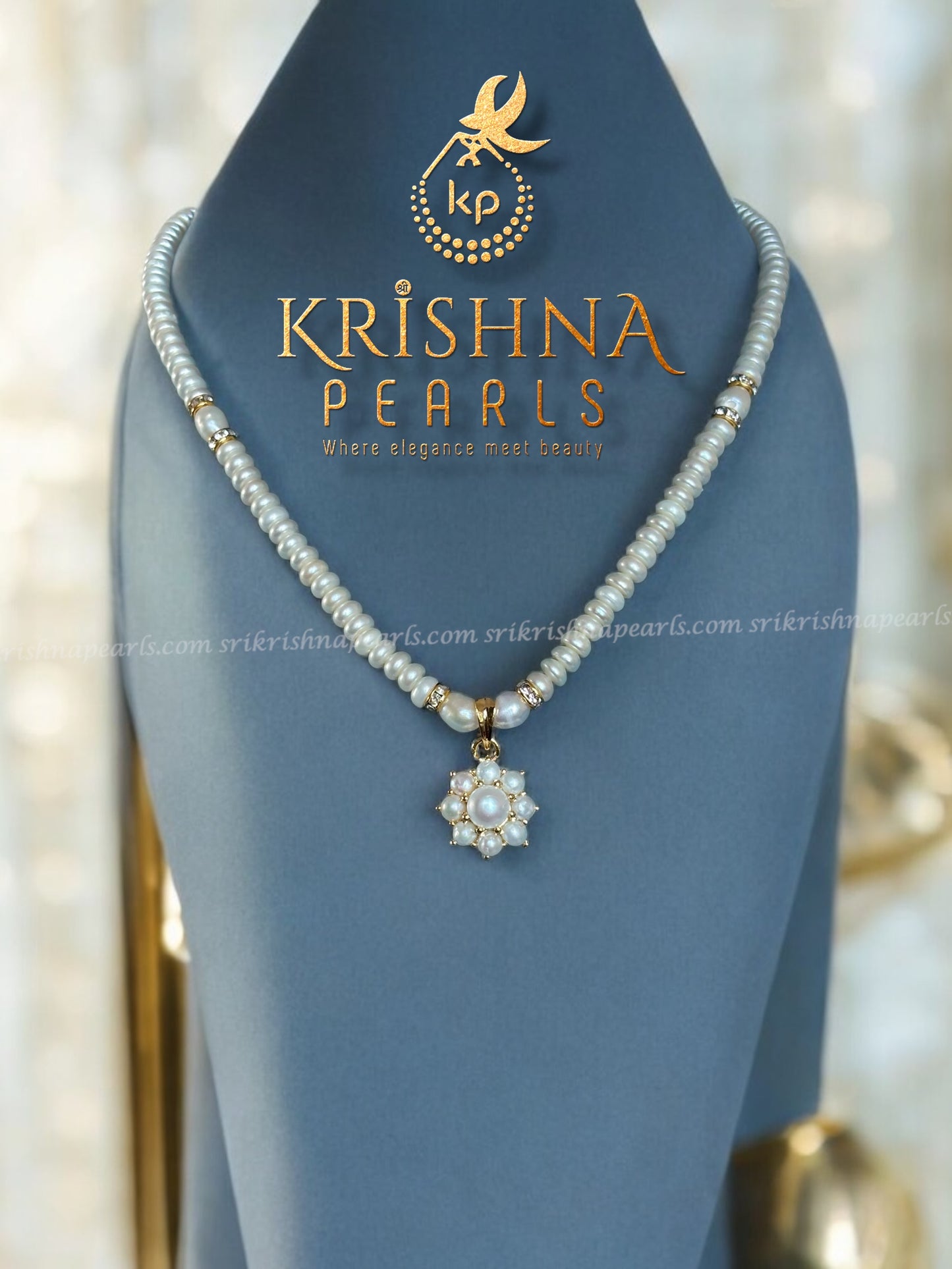 Beautiful Flora Pearl Studded Pendent Set