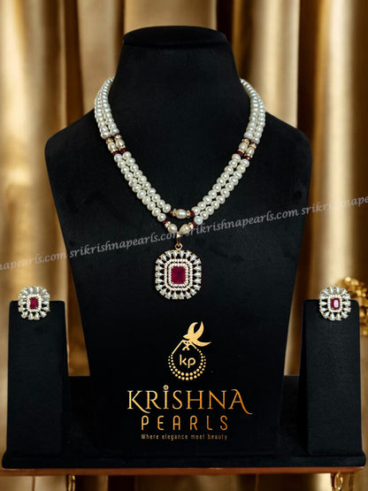 Beautiful Ruby & Pearl Studded Necklace
