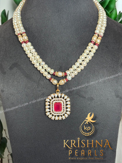 Beautiful Ruby & Pearl Studded Necklace