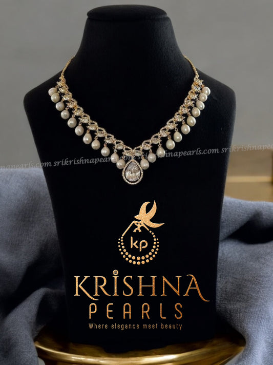 Designer Zircon & Pearl Studded Necklace set