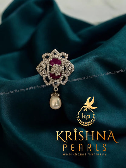 Beautiful Ruby & Pearl Hangings Pendent Set