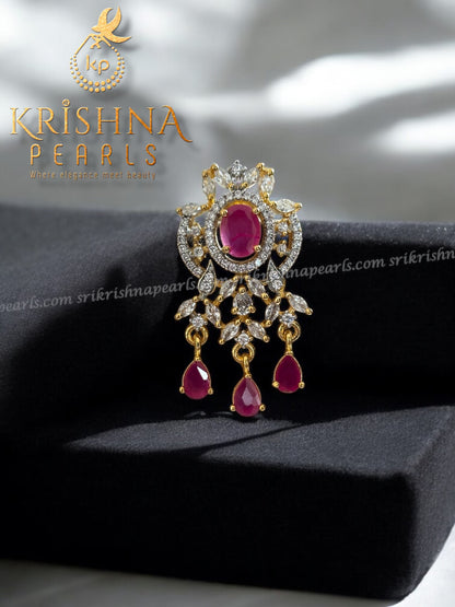 Designer Ruby Pearl Pendant Set