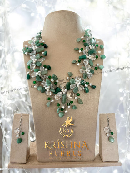 Designer Leaf And Flower Necklace Set