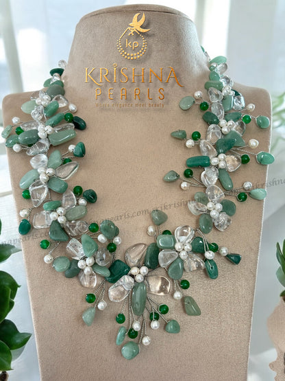 Designer Leaf And Flower Necklace Set