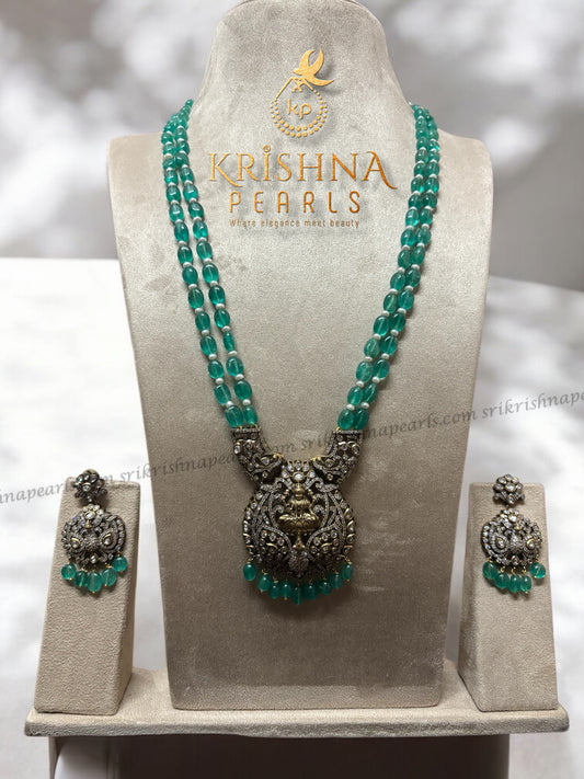 Designer Goddess Laxmi Oxidised Pendent Set