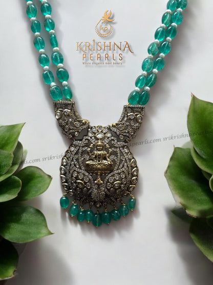 Designer Goddess Laxmi Oxidised Pendent Set