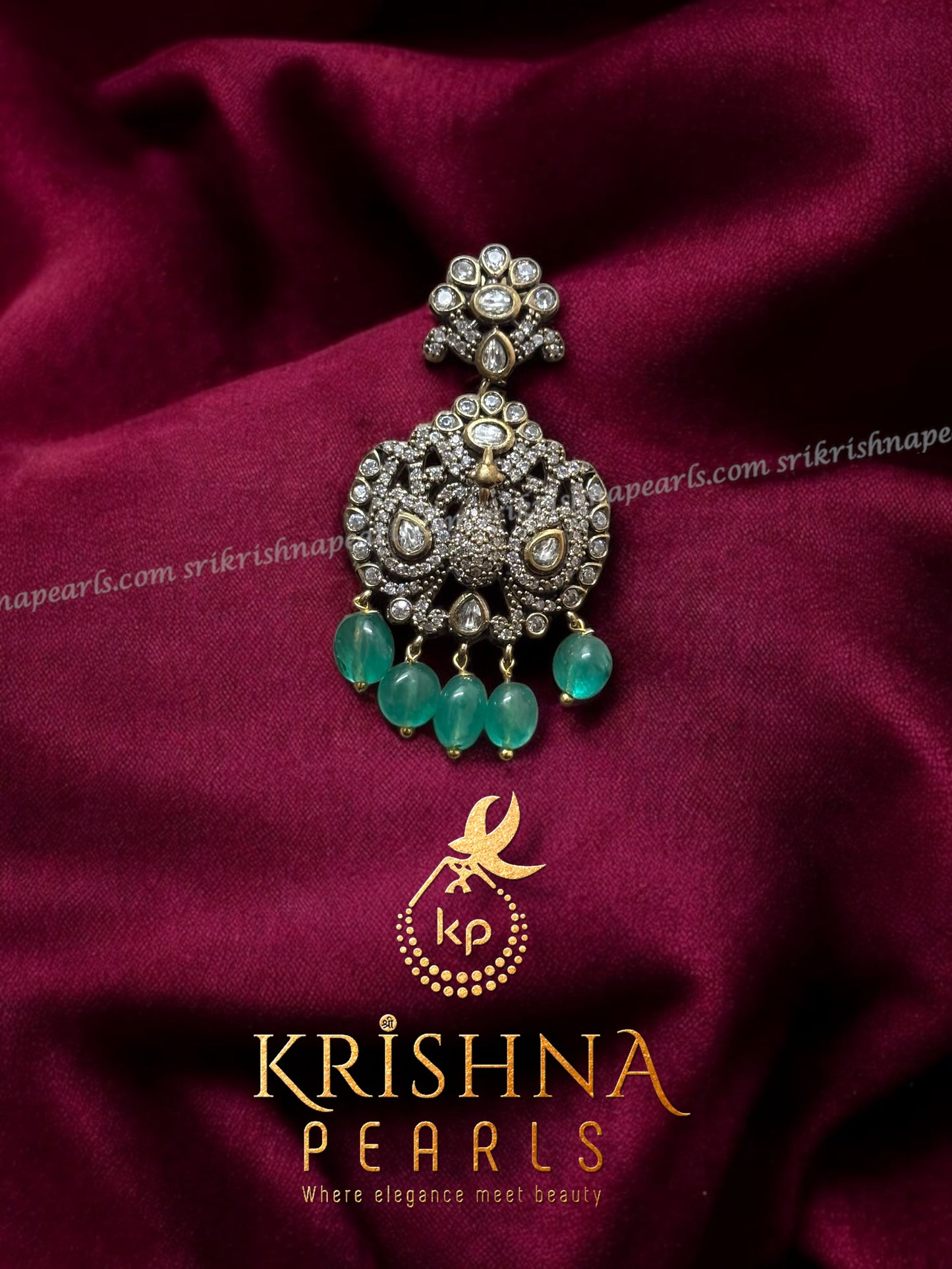 Designer Goddess Laxmi Oxidised Pendent Set