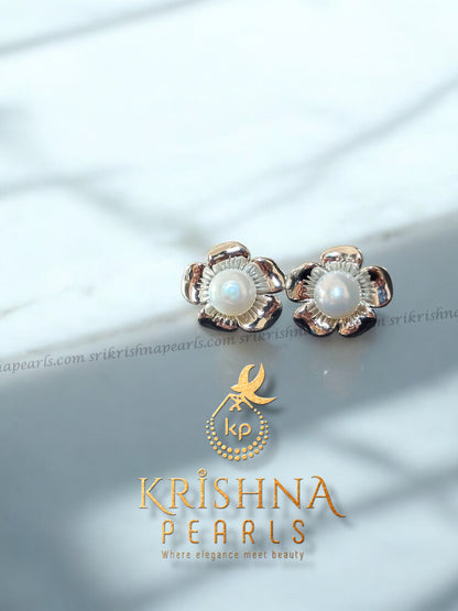 92.5 Silver Post Pin Blossom Pearl Studds