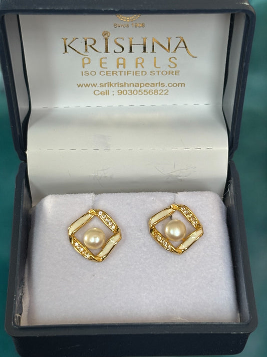 92.5 Silver Post Pin Pearl Rectangular Hangings