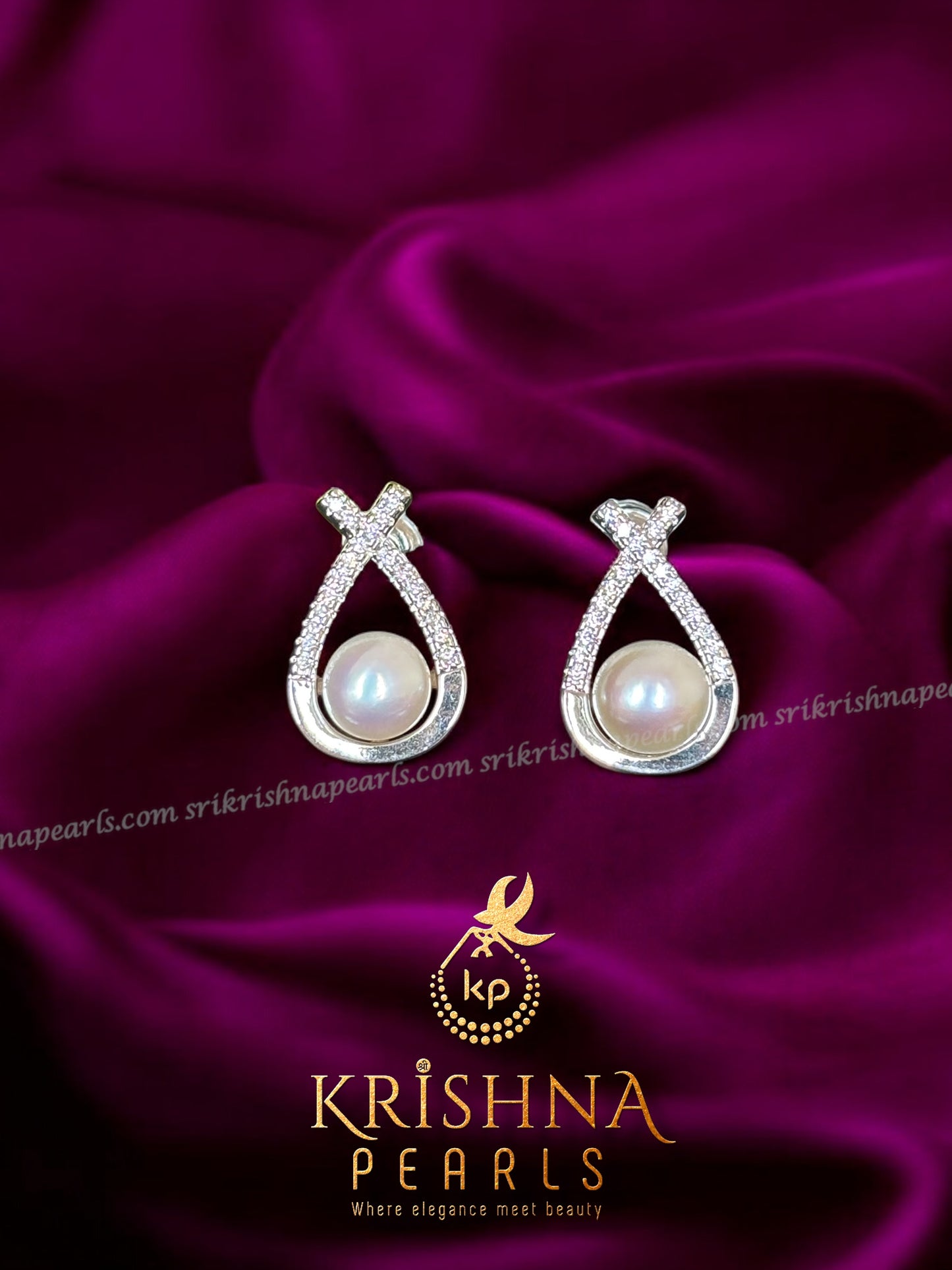 92.5 Silver Post Pin Pearl Studds