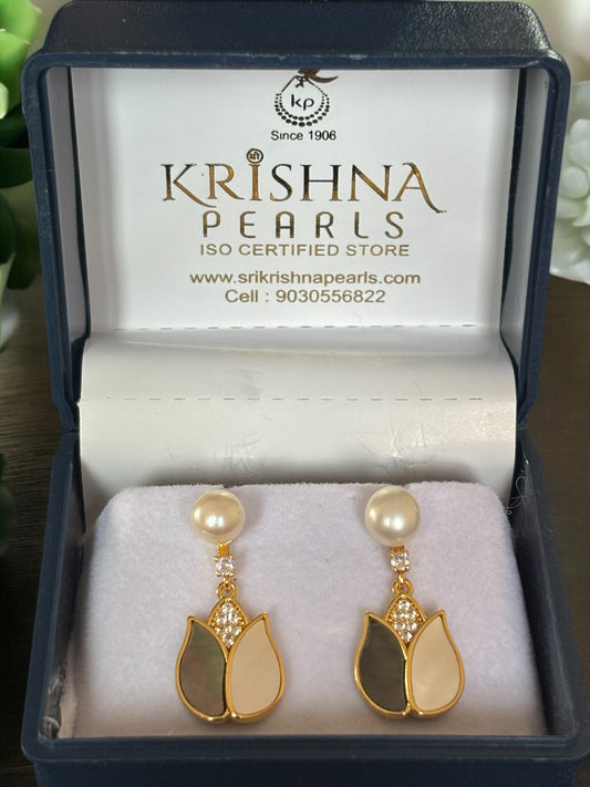 92.5 Silver Post Pin Designer Pearl Hangings