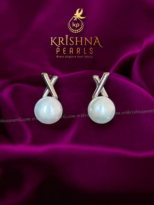 92.5 Silver Post Pin Cute Pearl Studds