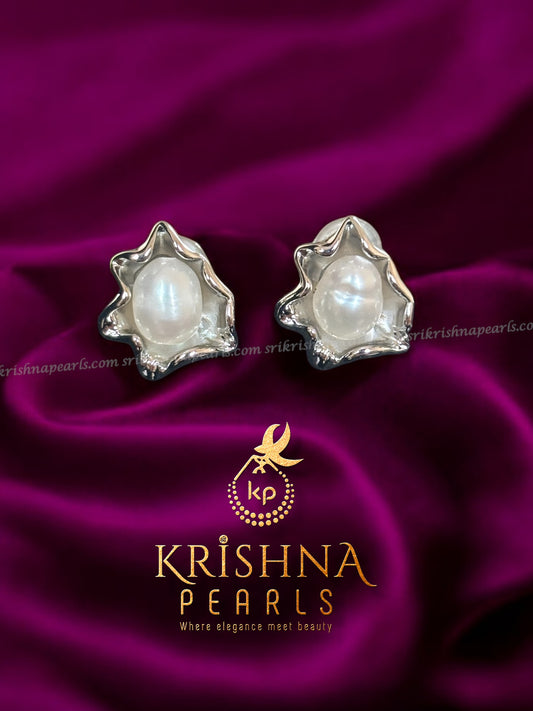 92.5 Silver Post Pin Pearl  Hangings