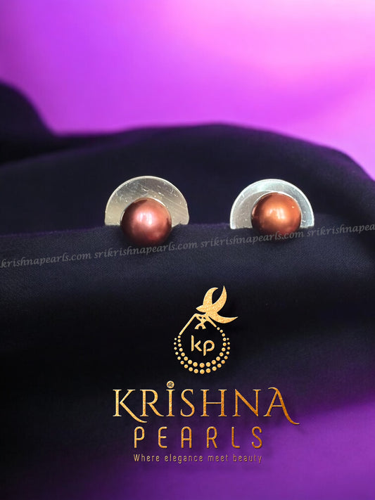 Beautiful Brown Pearl Studds