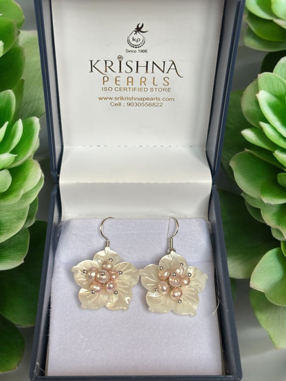 Adorable Flora Oyster Pearl Hangings