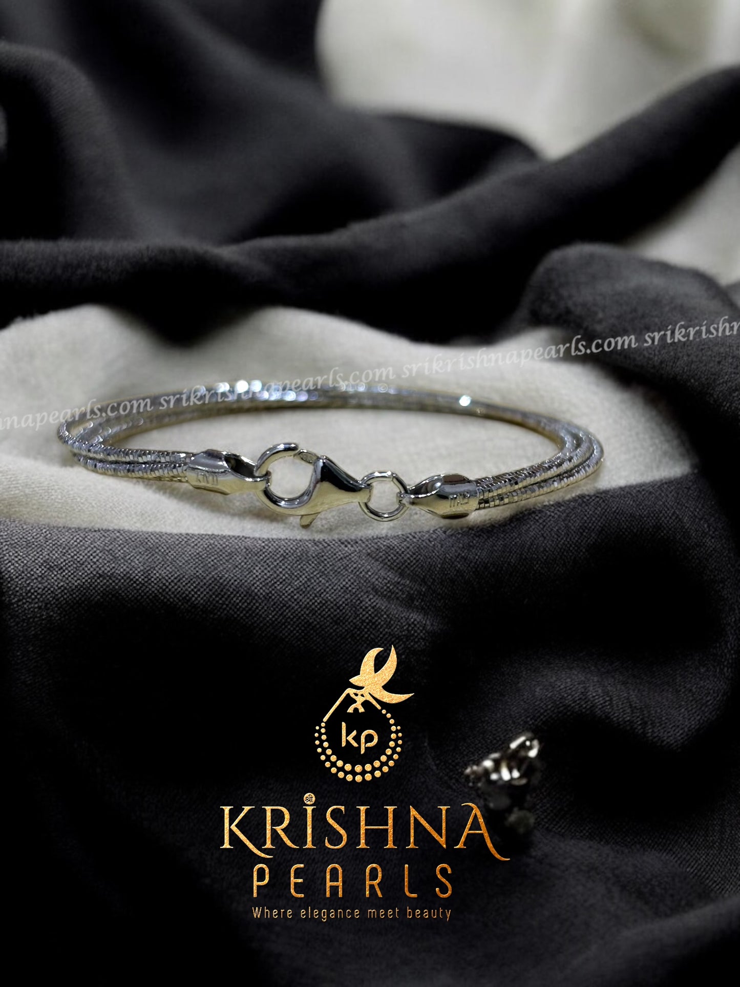 92.5 Pure Silver Three Line Braclet