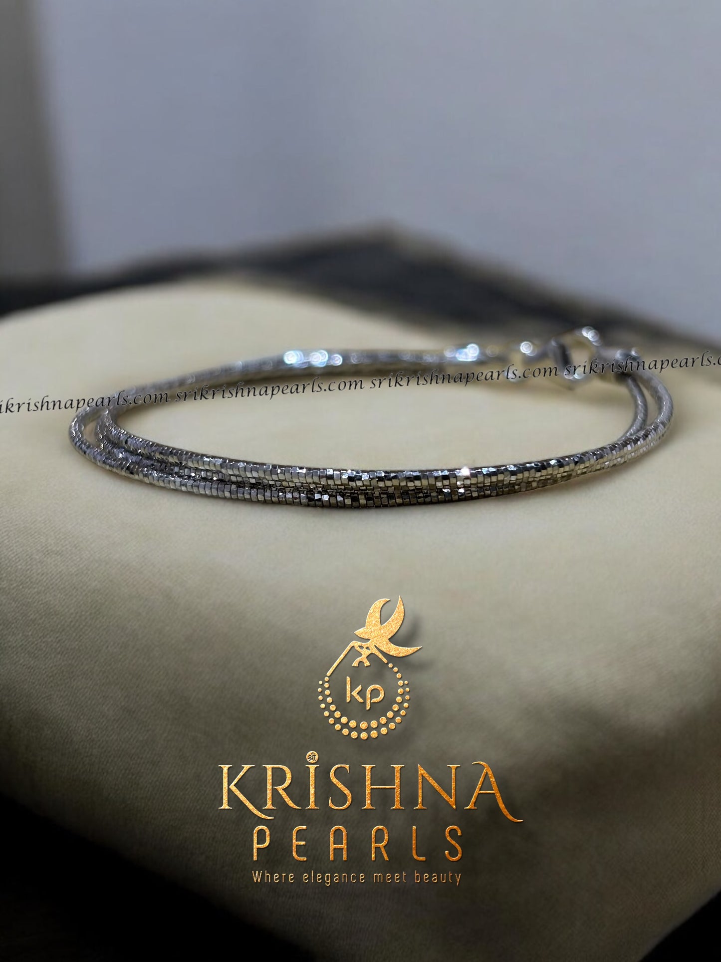 92.5 Pure Silver Three Line Braclet