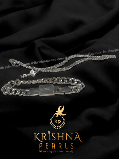 92.5  Silver Braclet With Lock And key