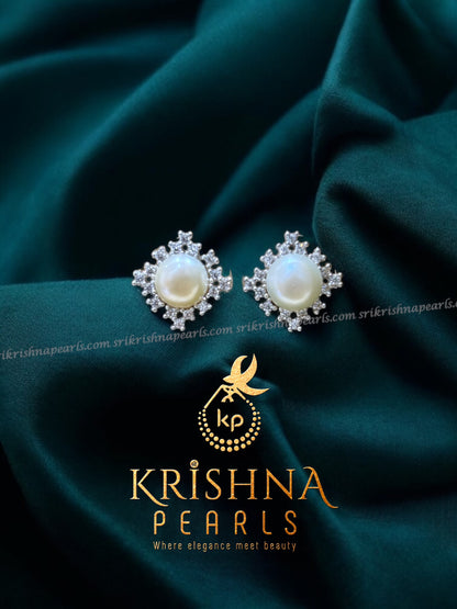 92.5 Silver Attractive Pearl Studds