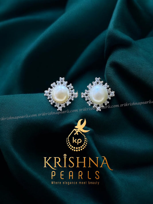 92.5 Silver Attractive Pearl Studds