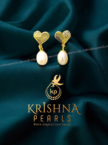 92.5 Silver Heart Shape Pearl Hangings