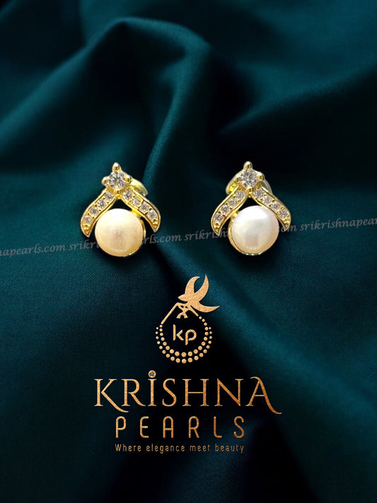 92.5 Silver Chaplet Pearl Studds