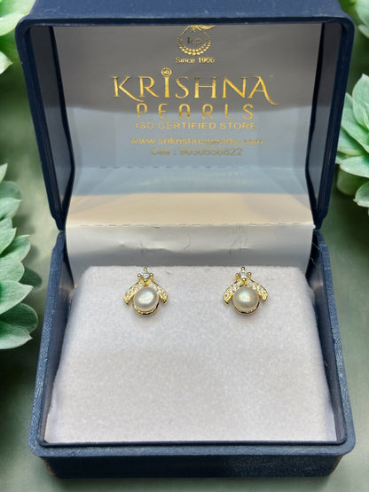 92.5 Silver Chaplet Pearl Studds