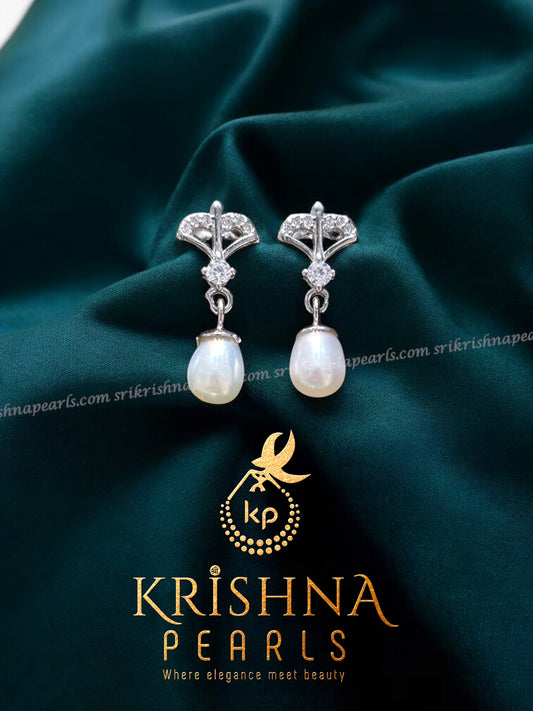 92.5 Silver Designer Pearl Studded Hangings