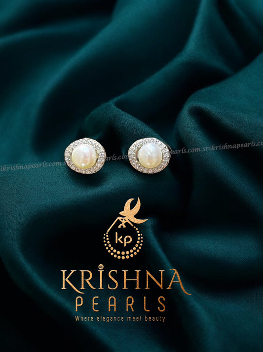 92.5 Silver Pearl Studded Earrings