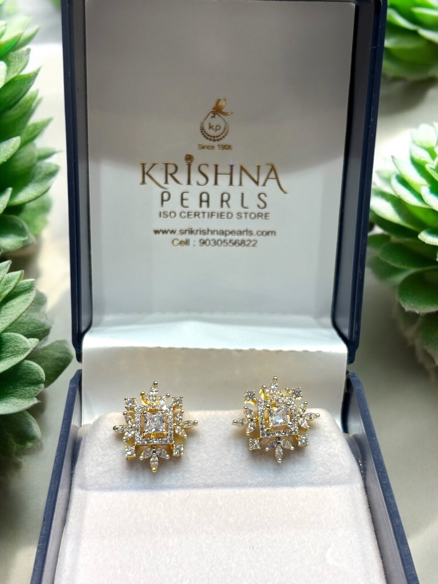 92.5 Silver Adorable Zircon Studded Earrings