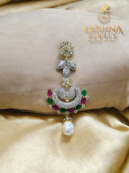 Designer Ruby and Emerald Studded Pearls Long Necklace Set