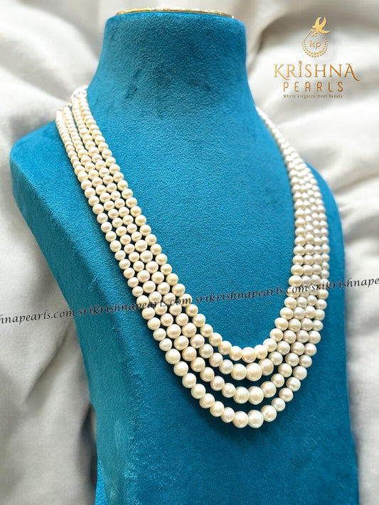 Glamorous Round Gradation Pearls Necklace