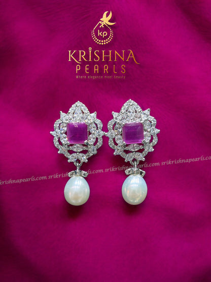 Graceful Red Stone Twin Line Broch Set