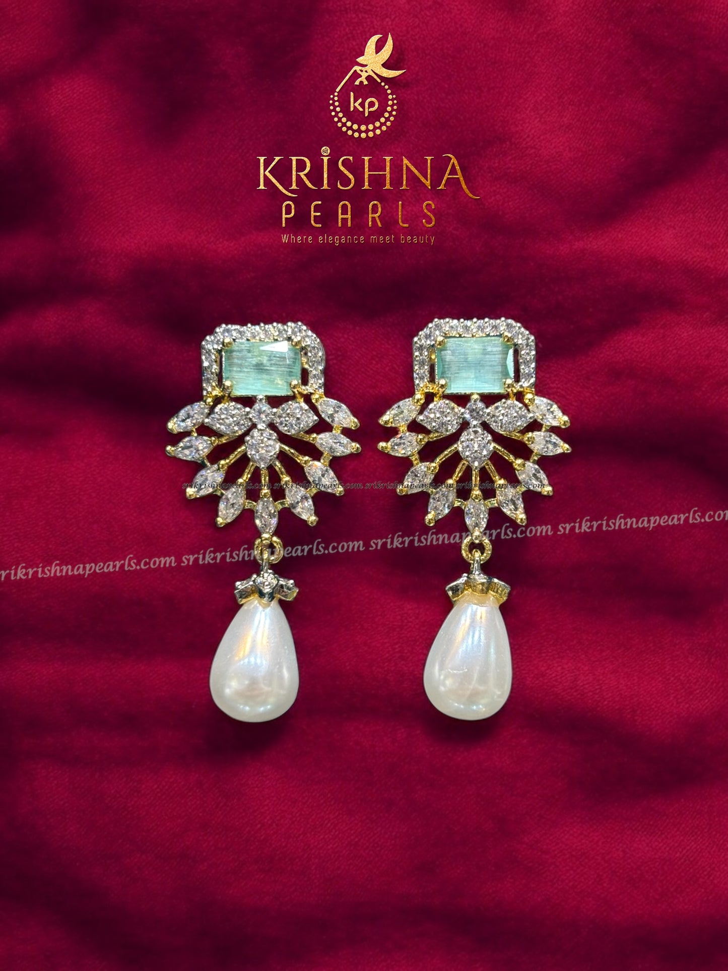 Imperial Radiance Blue Quartz Twin  Pearls Necklace Set