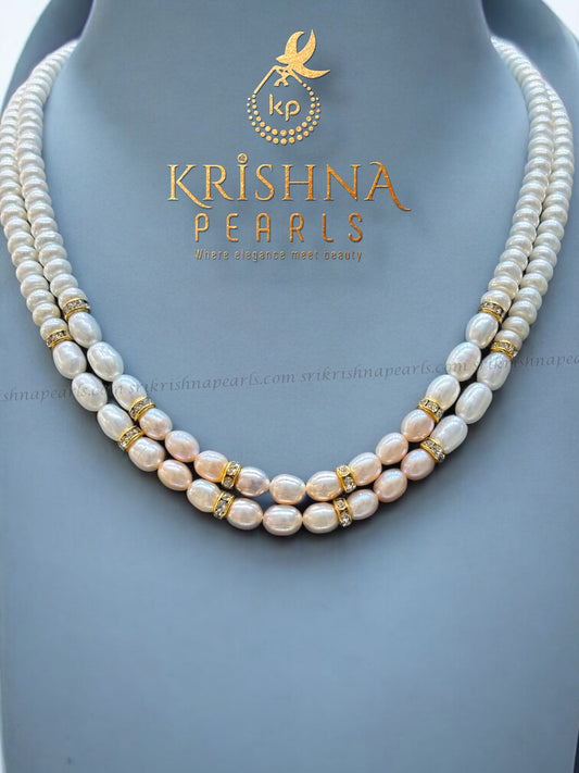 Radiant Multicolour Oval & Flat Pearls Necklace