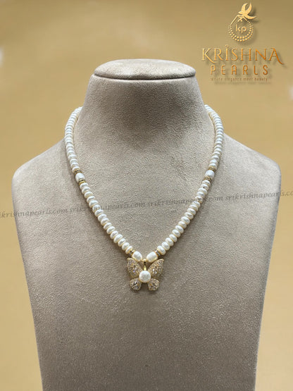 Beautiful Butterfly Pearl Studded Necklace