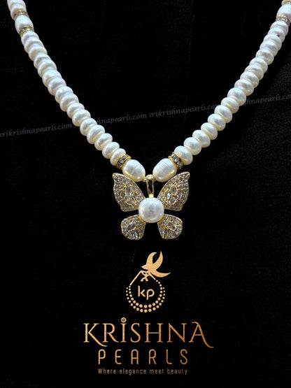 Beautiful Butterfly Pearl Studded Necklace