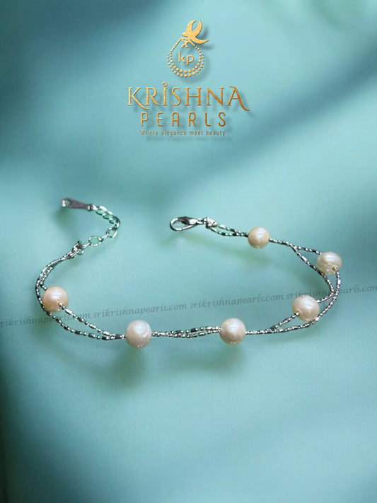 Designer Double Line Pearl Bracelet