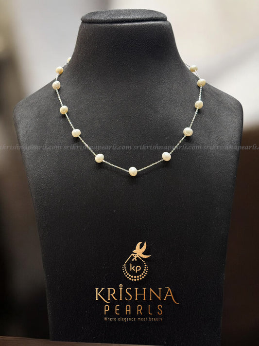 Eternal Shine 92.5 Silver Pearls Chain