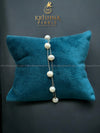 92.5 Silver Double Line Round Pearls Bracelet